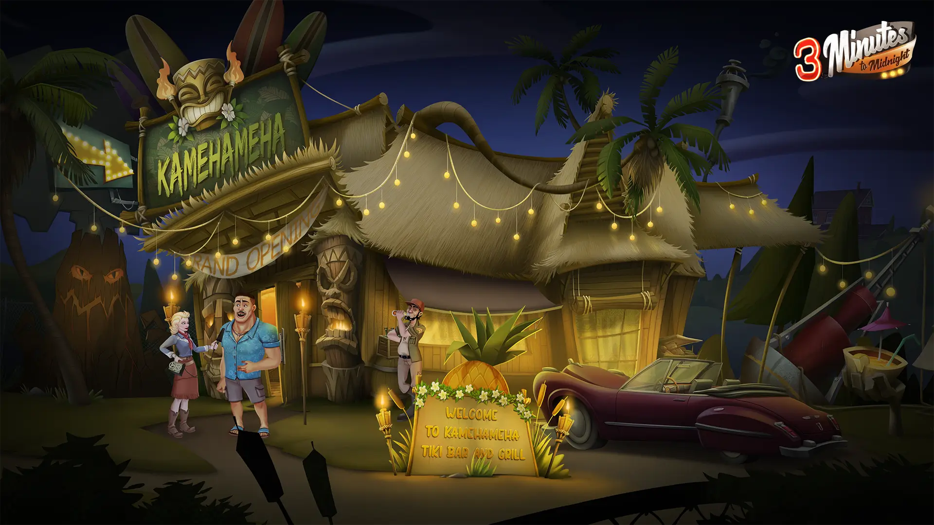 3 Minutes to Midnight Point and Click Adventure game comedy hawaiian