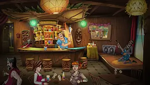 3 Minutes to Midnight Point and Click Adventure game comedy hawaiian bar